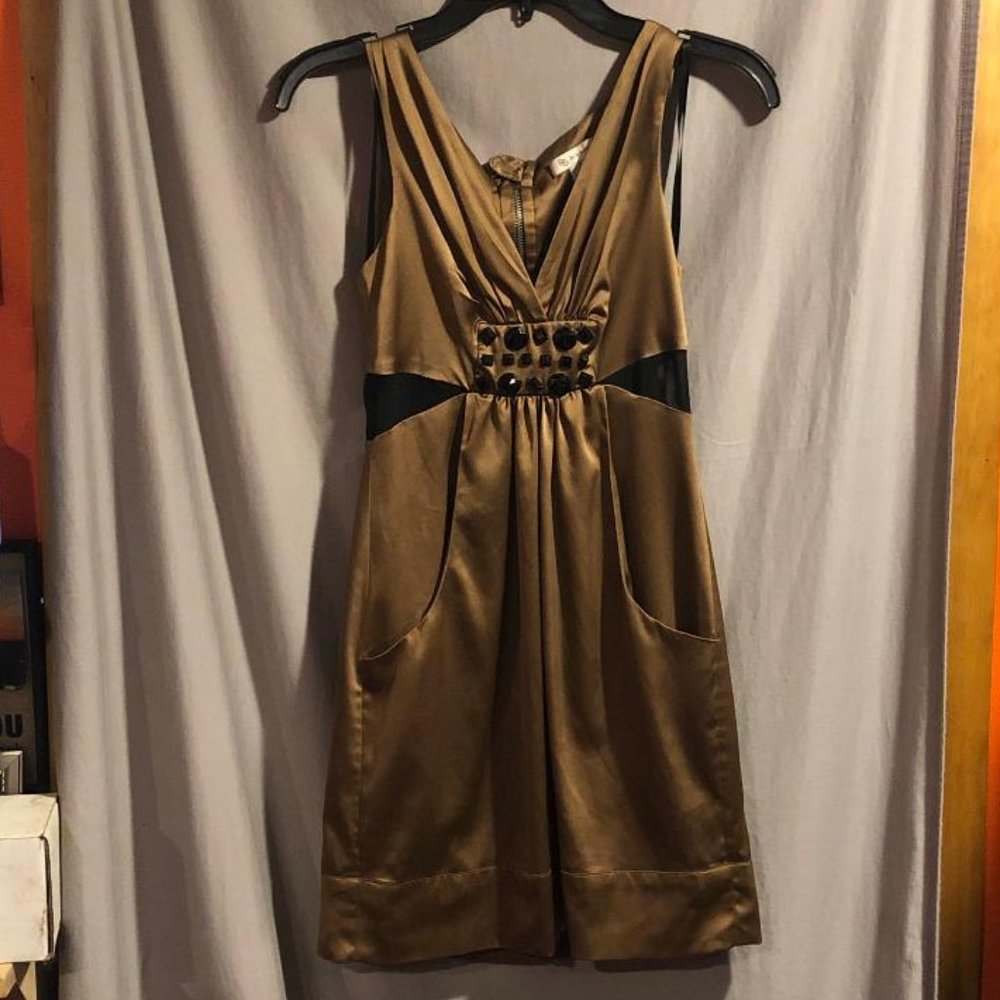 BCBG  Brown Cocktail Dress With Pockets Size 2